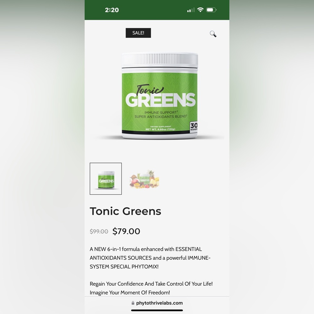 Greens tonic get in the best health of your life